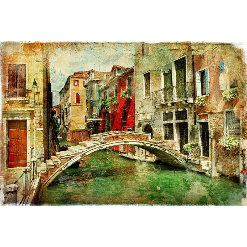 Pitaara Box Romantic Venice D5 Unframed Canvas Painting