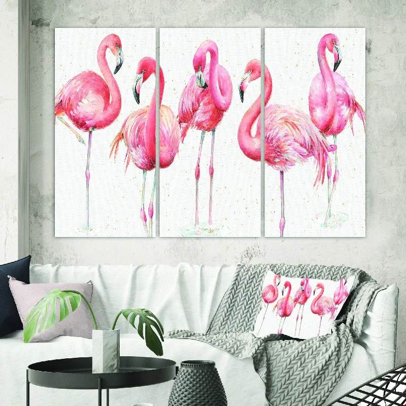 Porch & Den Gracefully Pink Shabby Flamingo" Canvas Wall Art